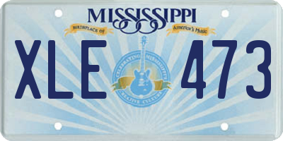 MS license plate XLE473