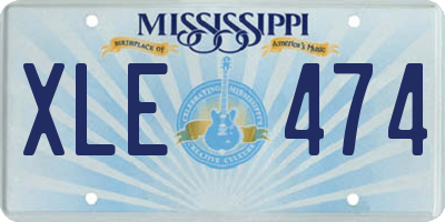 MS license plate XLE474