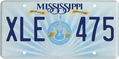MS license plate XLE475