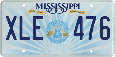 MS license plate XLE476