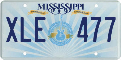 MS license plate XLE477