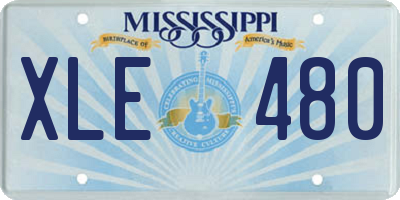 MS license plate XLE480