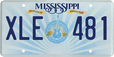 MS license plate XLE481
