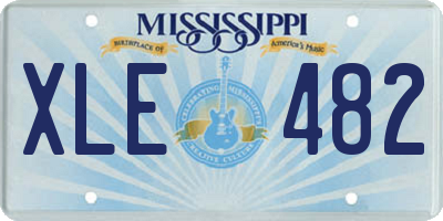 MS license plate XLE482