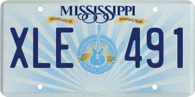 MS license plate XLE491