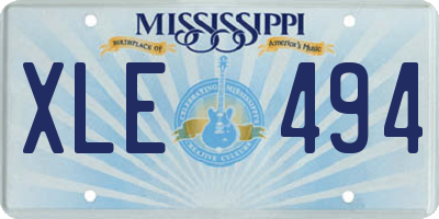 MS license plate XLE494