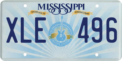 MS license plate XLE496