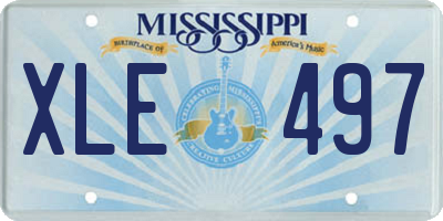 MS license plate XLE497