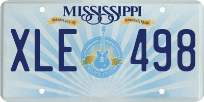 MS license plate XLE498