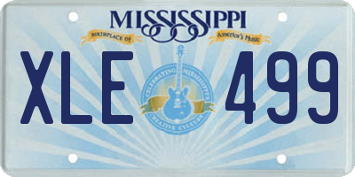MS license plate XLE499