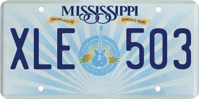 MS license plate XLE503