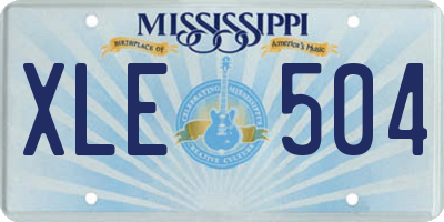 MS license plate XLE504