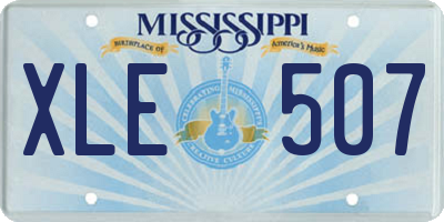 MS license plate XLE507