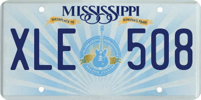 MS license plate XLE508