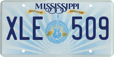MS license plate XLE509