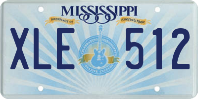 MS license plate XLE512