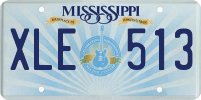 MS license plate XLE513
