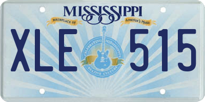 MS license plate XLE515
