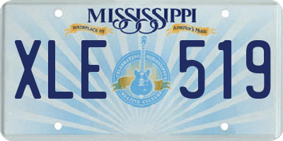 MS license plate XLE519