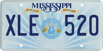 MS license plate XLE520