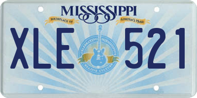 MS license plate XLE521