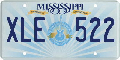 MS license plate XLE522