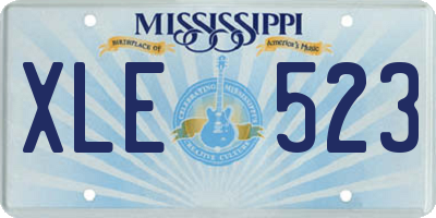 MS license plate XLE523