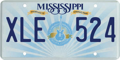 MS license plate XLE524