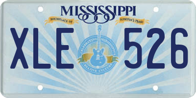 MS license plate XLE526