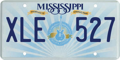 MS license plate XLE527
