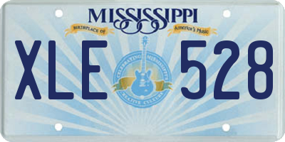 MS license plate XLE528