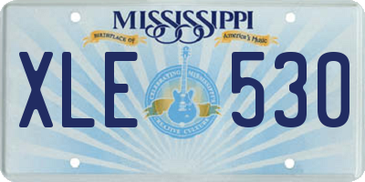 MS license plate XLE530