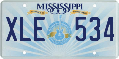 MS license plate XLE534