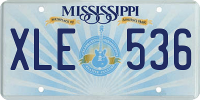 MS license plate XLE536