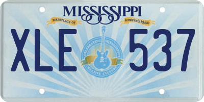 MS license plate XLE537