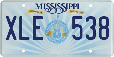 MS license plate XLE538