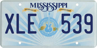 MS license plate XLE539