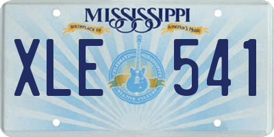 MS license plate XLE541