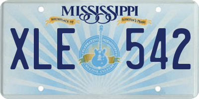 MS license plate XLE542