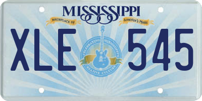 MS license plate XLE545