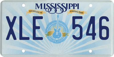 MS license plate XLE546