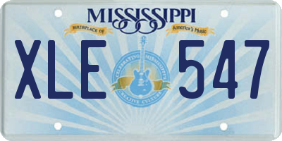 MS license plate XLE547