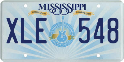 MS license plate XLE548