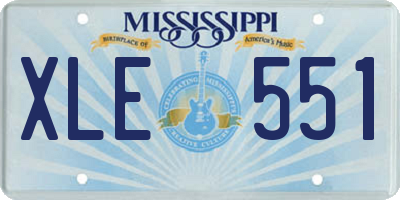 MS license plate XLE551