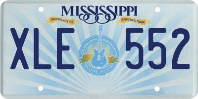 MS license plate XLE552