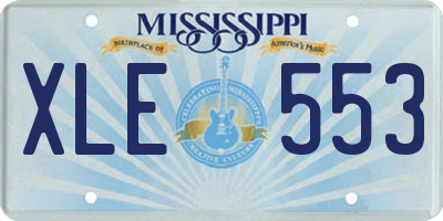 MS license plate XLE553
