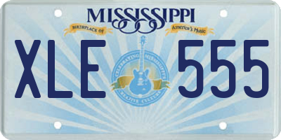 MS license plate XLE555