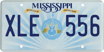MS license plate XLE556