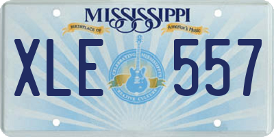 MS license plate XLE557