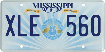 MS license plate XLE560
